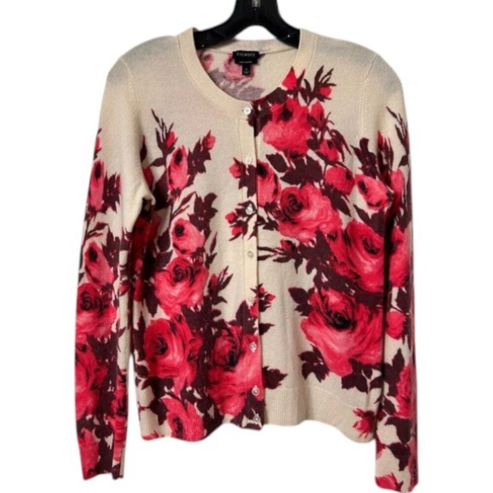Talbots petite cashmere rose cardigan size XL